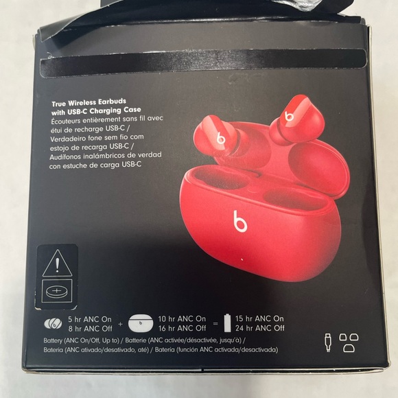 Beats Red True Wireless Earbuds with Charging Case (New) - Picture 2 of 3
